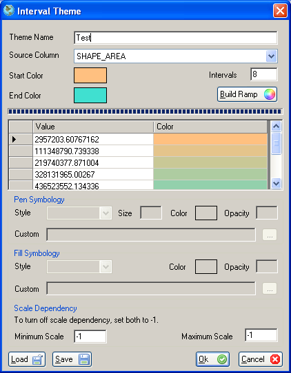 Interval theme dialog